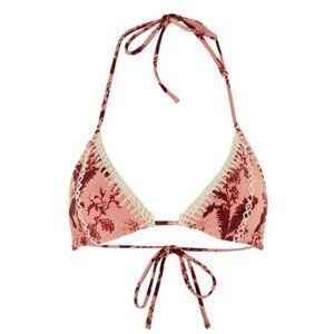 TOPSHOP Floral Crochet Triangle Bikini Top